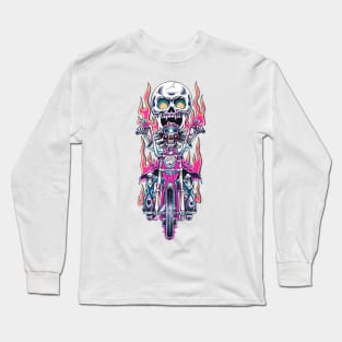 Death skeleton drives a motorcycle Long Sleeve T-Shirt